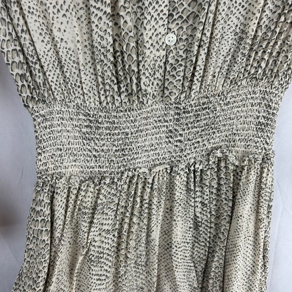 Rails Jasmine Cream Snakeskin Print Smocked Waist V Neck Mini Dress Size XS XS - Picture 5 of 11